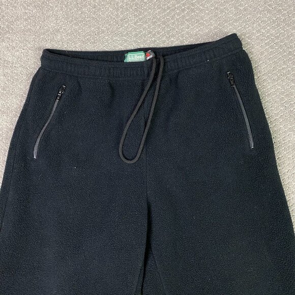 Vintage LL Bean Polartec Fleece Pants Men's Large Black Hiking Outdoor Joggers - Picture 2 of 11